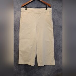 Chico's Wide Leg Pants Women Size 16 3R Slash Pocket Stretch Stomach Control